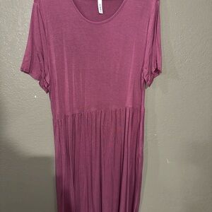 Elegant Mauve Midi Dress